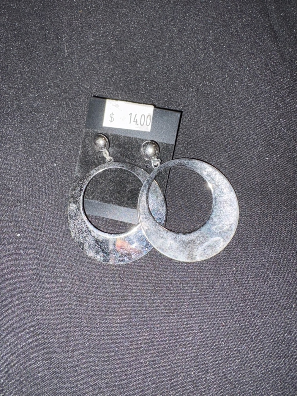 Silver-tone Open Circle Dangle Earrings